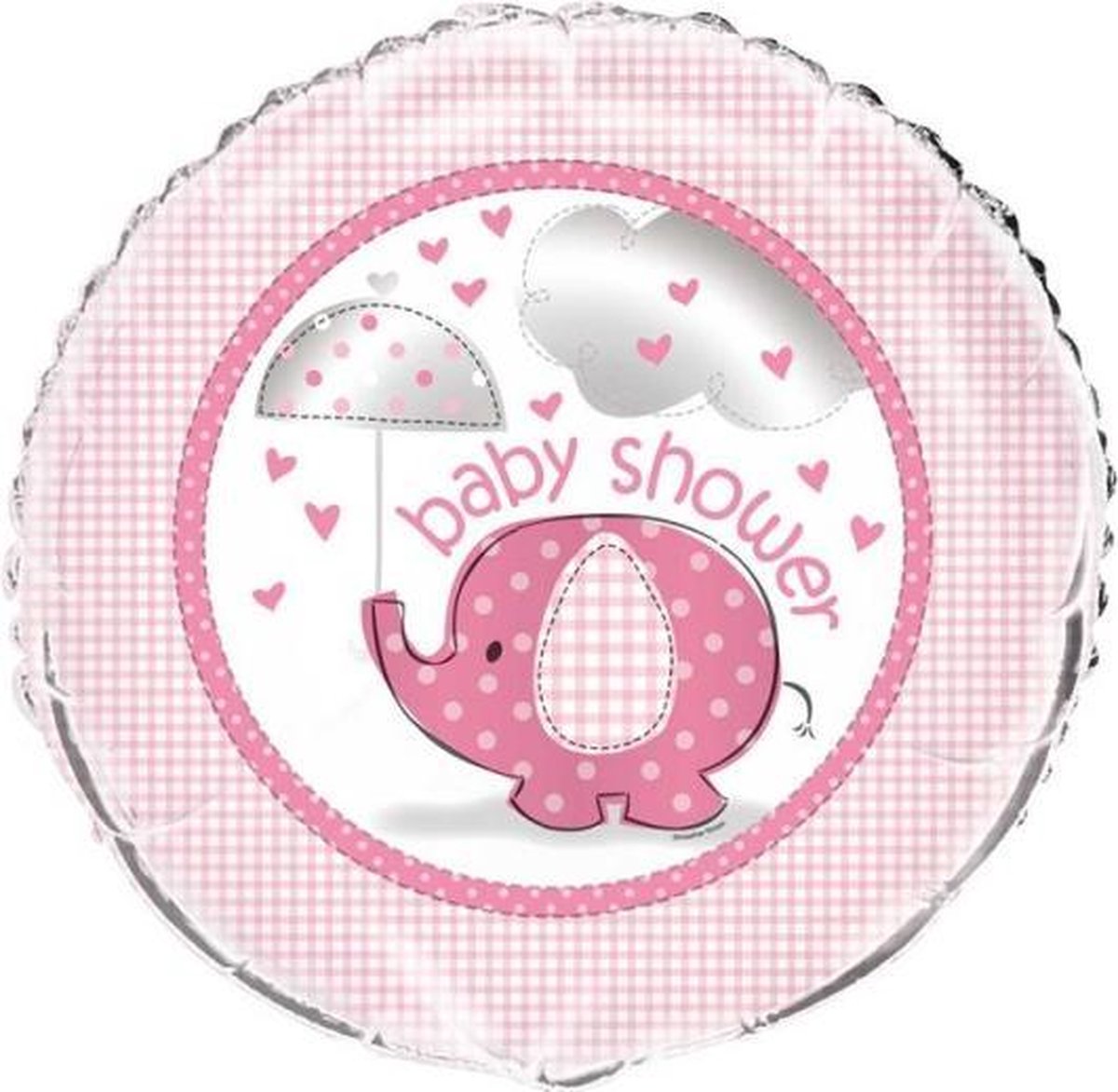 folieballon Umbrellaphants 45 cm roze