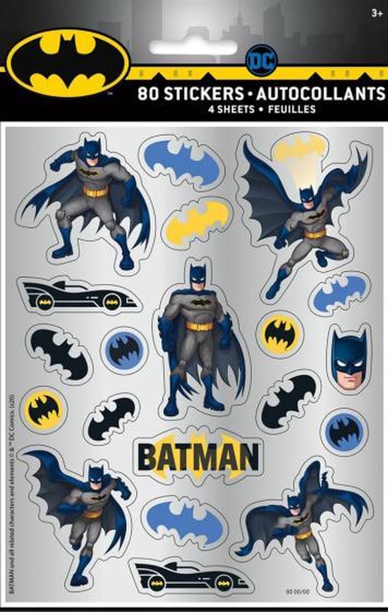 stickers Batman papier geel/blauw/zwart 80 stuks