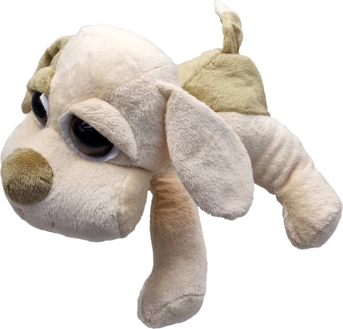 UNITOYS – Hond Pedro– Liggend met grote ogen – 28cm – Bruin