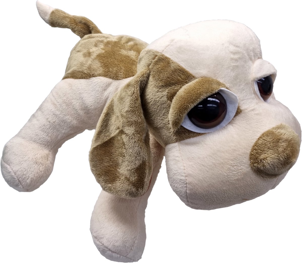 UNITOYS – Hond Pedro– Liggend met grote ogen – 36cm – Bruin