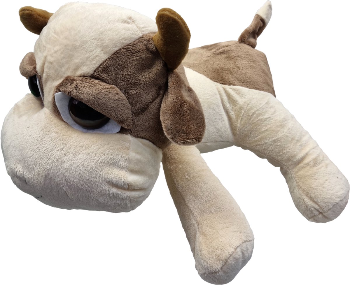 UNITOYS – Koe Hermien– Liggend met grote ogen – 45cm – Bruin