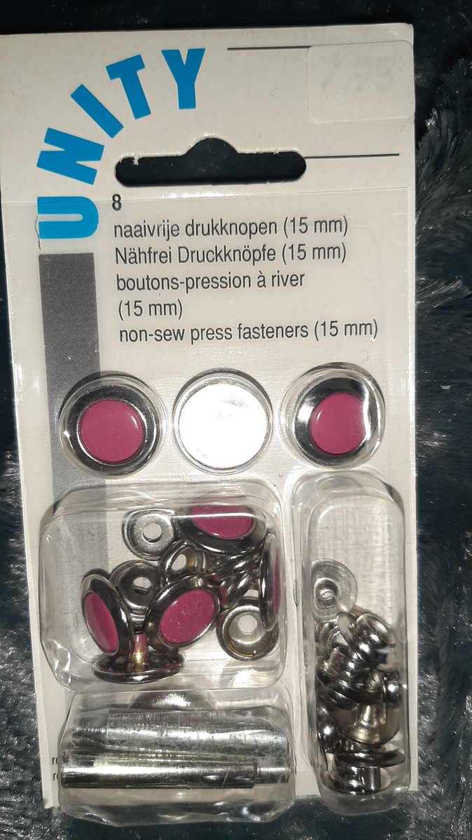   sierdukknopen 15 mm - drukknopen inslag - 8x drukknoop rvs roze zilveren rand - met inslag tool - drukkers met gereedschap - naaivrije drukknopen pink
