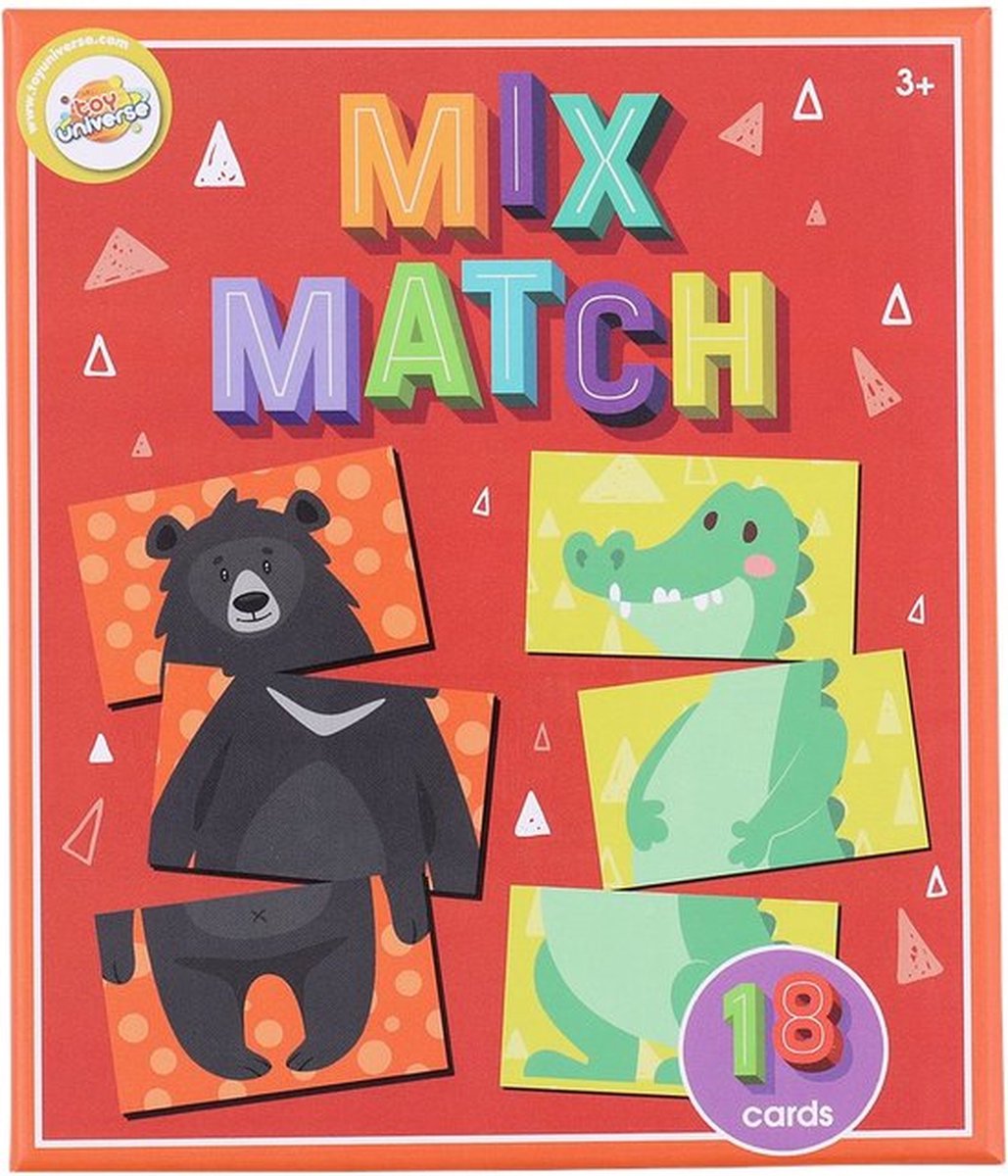 Kaartspel Mix match spel met dieren - Kaartspel – 24 Kaarten - kinderspellen - kaartspel spel met dieren