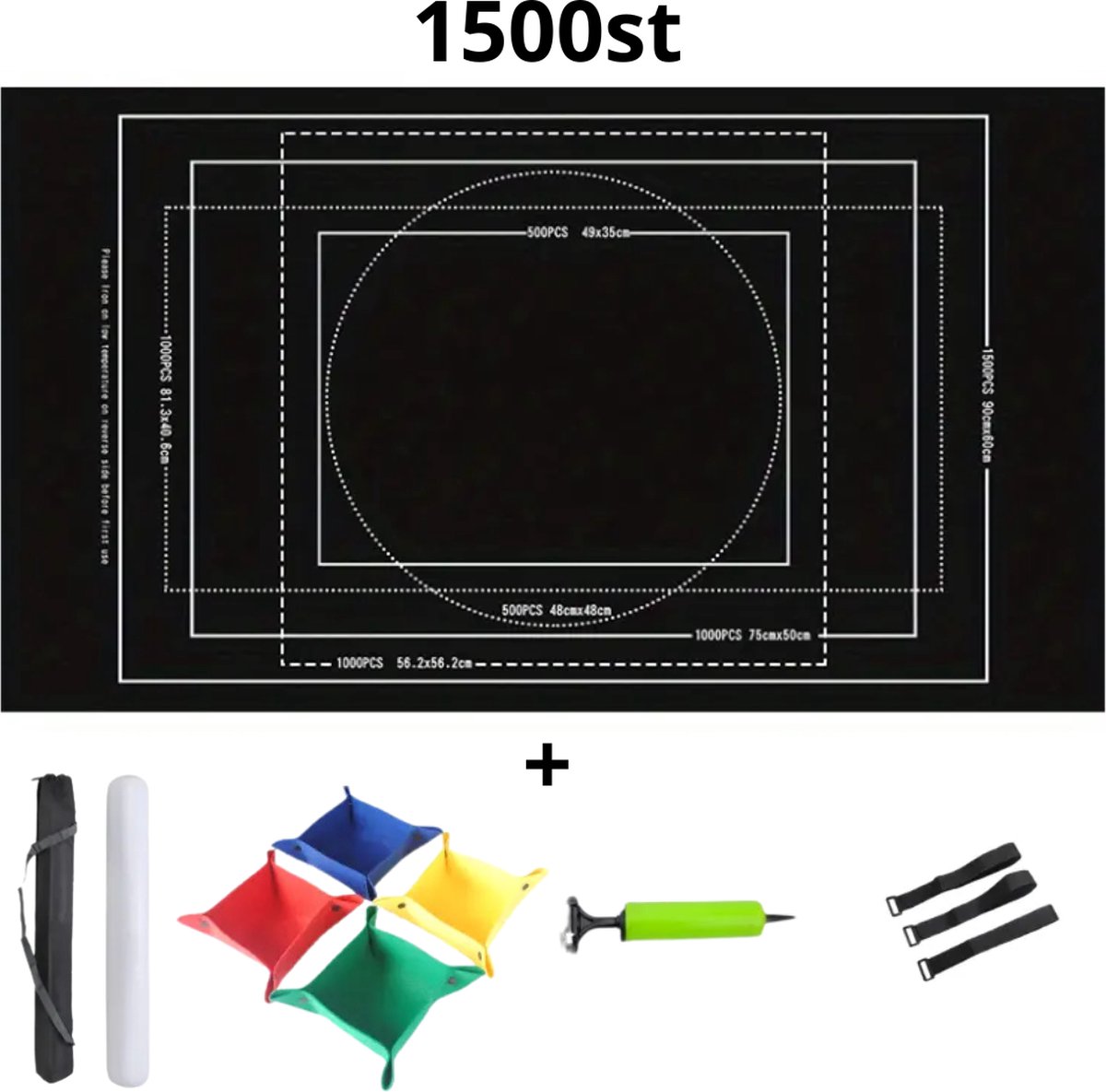 Bovista   - Portapuzzle - Puzzelmap - 500 Stukjes - 1000 Stukjes - 1500 Stukjes - Puzzelkoffer - Puzzelbord - Opbergsysteem - Grijs - Inclusief Accessoires