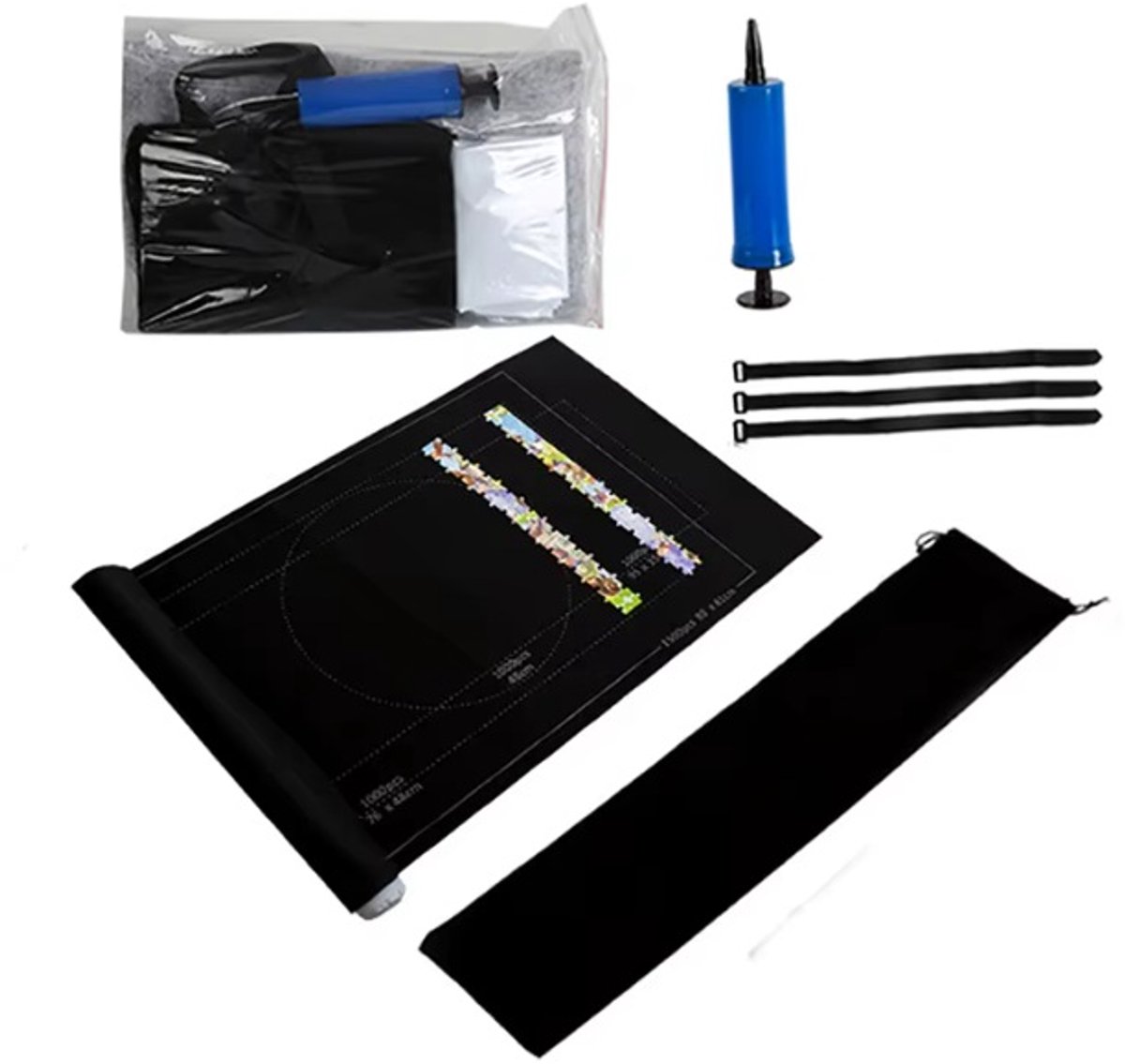   – Jigsaw Roll Viltmat – Speelmat voor Puzzels tot 1500 Stukken – Nieuwe Draagbare Mat (Alleen Mat)