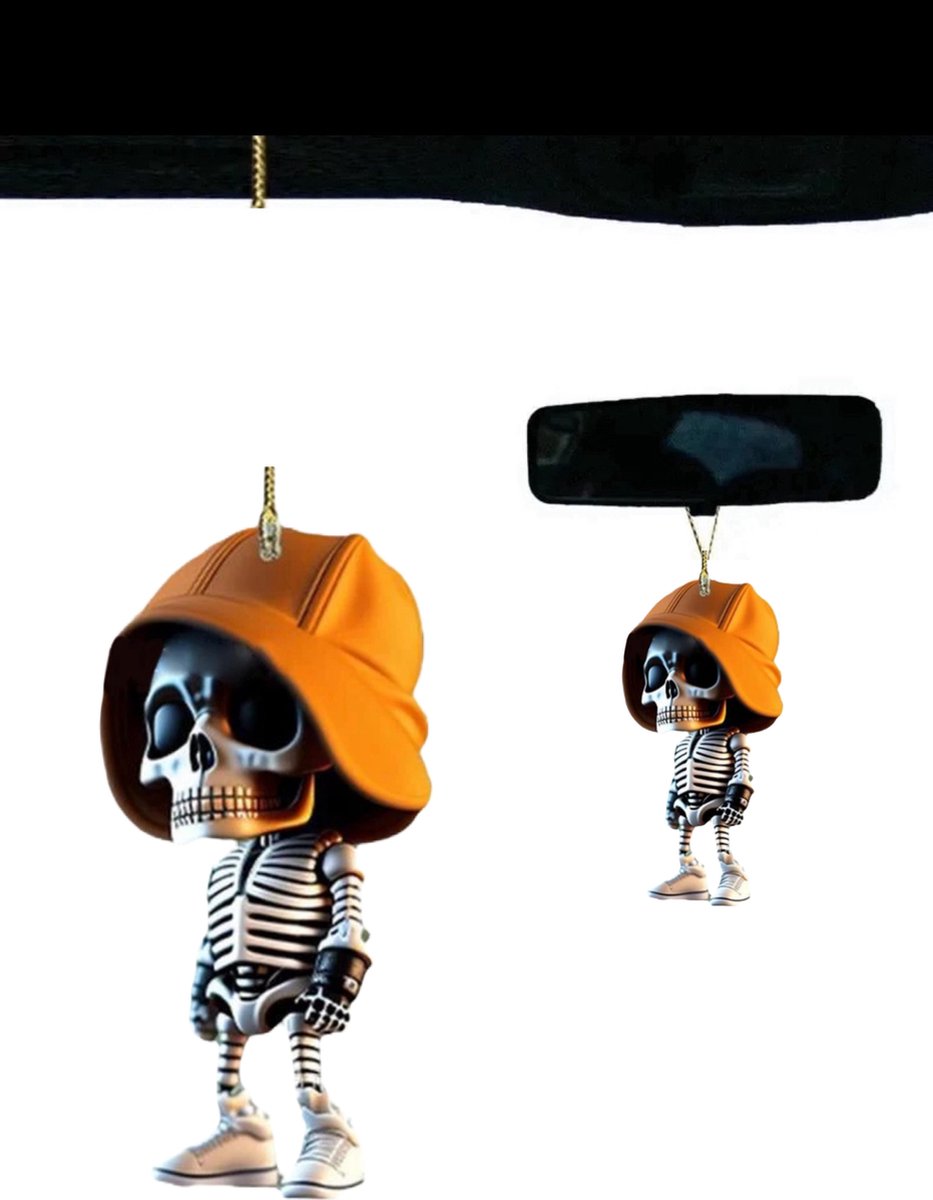 2D Acryl stoere Skelet Auto Spiegel hanger figuurtje B