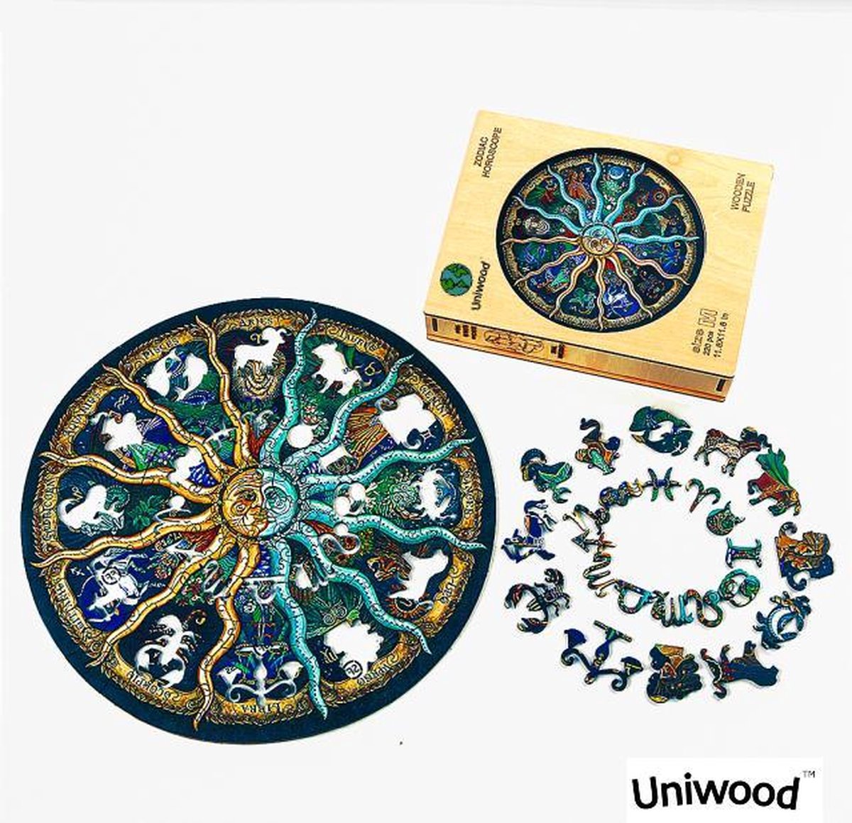 Uniwood™️ - Houten Puzzel volwassenen Jigsaw puzzels wooden puzzle unidragon puzzel 3d Twaalf Sterrenbeelden A3