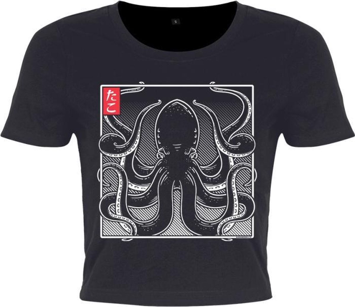 Unorthodox Collective Crop top -S- Oriental Octopus Zwart