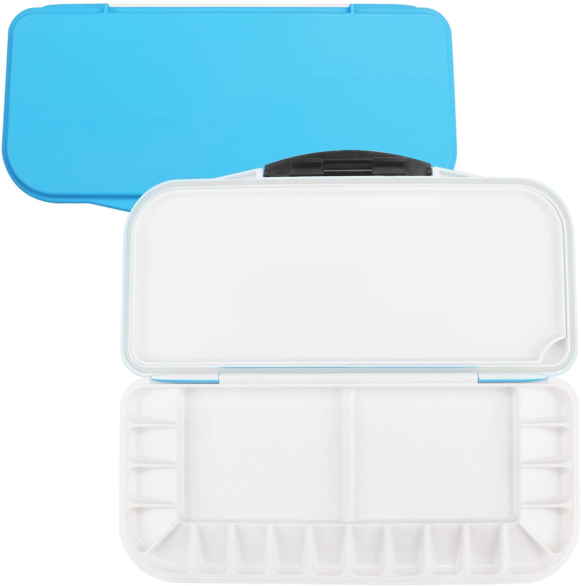   ® Compacte en Opvouwbare Kunstenaarsverf Palet met 18 Kleuren Vakken voor Reizen en Thuisgebruik