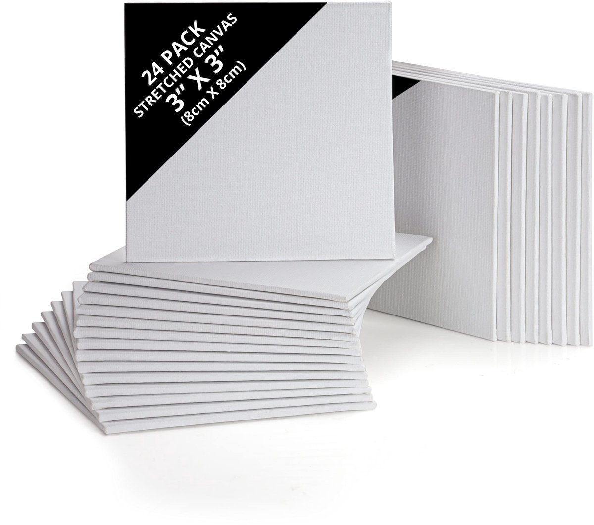 Unyqoos ® Creatieve Mini Canvas Set voor Kunstliefhebbers – 24 Stuks van 8x8 cm, Ideaal voor Diverse Verftechnieken