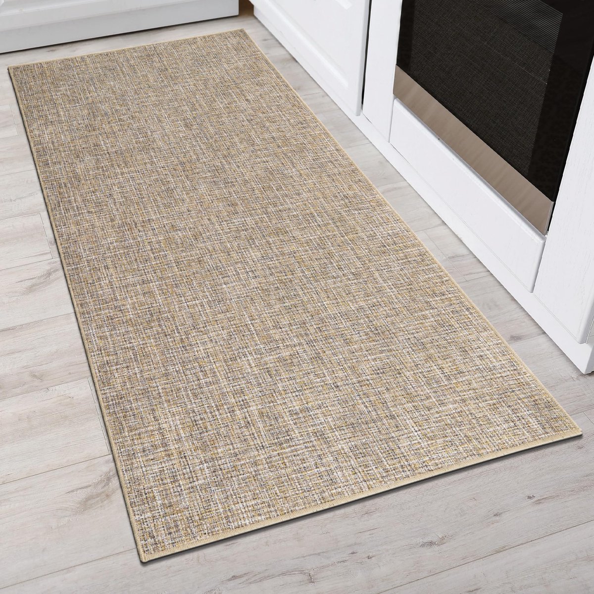 Unyqoos® Moderne en Veelzijdige Keukenloper met Rutschvaste Onderzijde en Gemakkelijke Reiniging in Beige, 50 x 120 cm