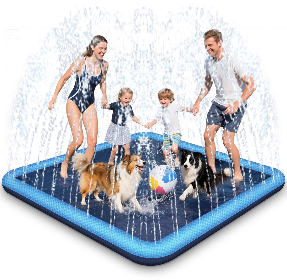  ® Speelmat met Watersproeier voor Kinderen en Huisdieren - 200 cm Vierkant Ontwerp