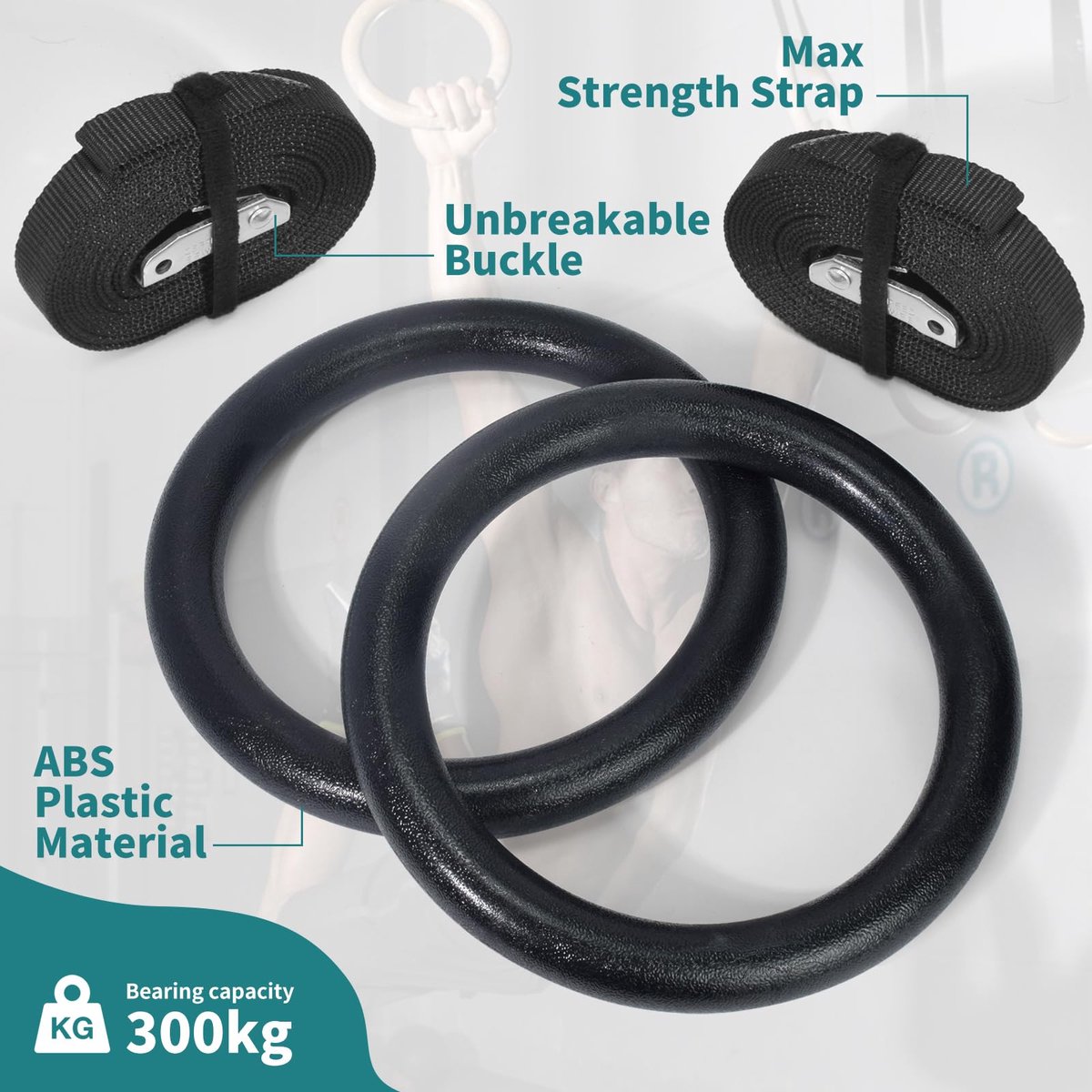  ® Verstelbare gymnastiekringen van ABS-kunststof voor binnen- en buitentraining