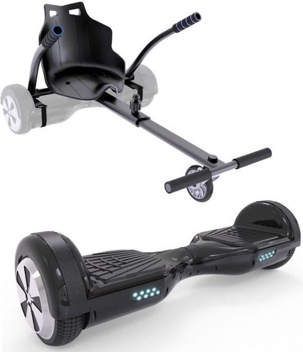 URBANGLIDE Pack Hoverboard + Kart Pilot - Zwart - Wielen 6.5 - 550W - 4Ah - In lengte verstelbaar