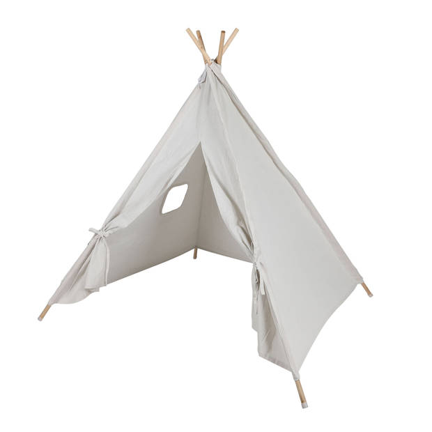   Tipi speeltent voor kinderen - 120 x 120 x 150 cm - creme wit -  en