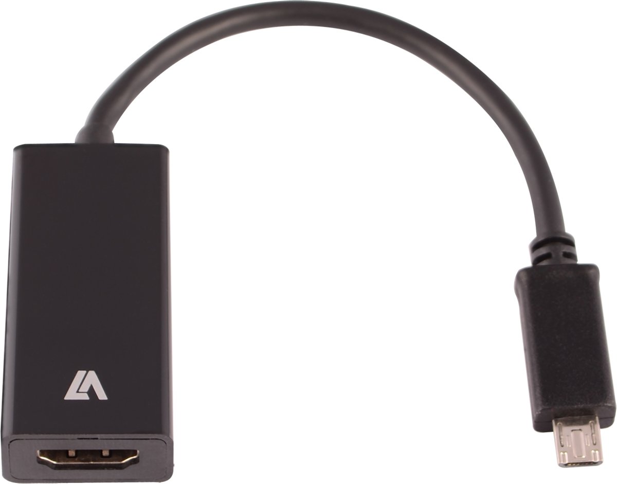 V7 CBLMHLHA-1E kabeladapter/verloopstukje 1x 11-pin Micro USB 1x 19-pin HDMI Zwart