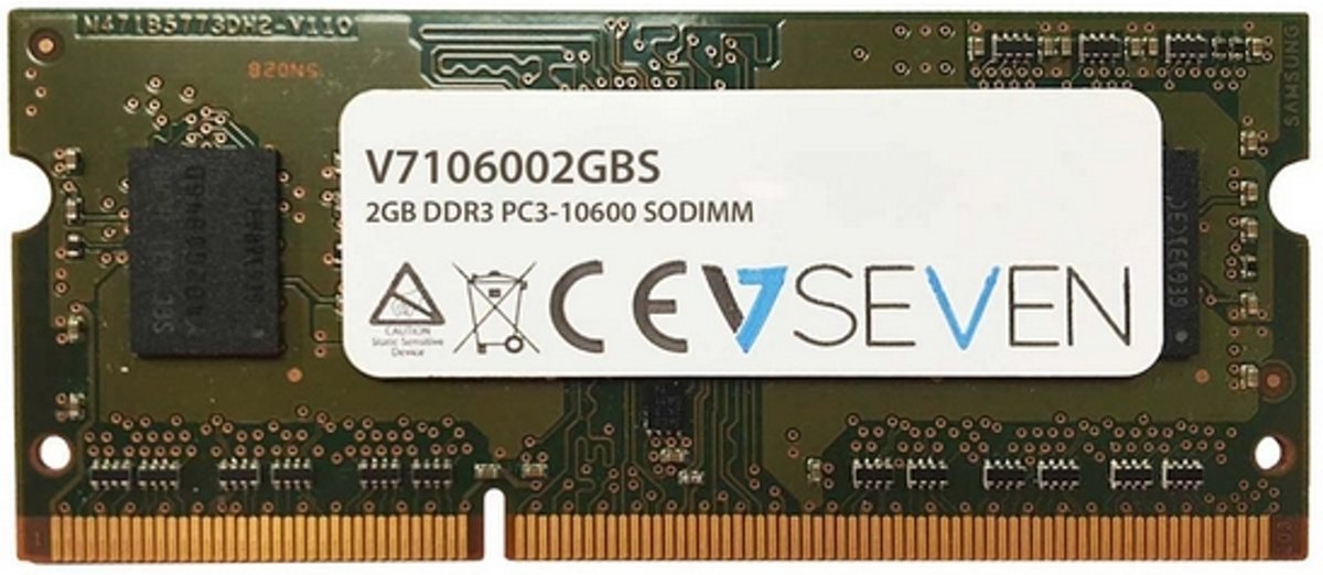 V7 V7106002GBS 2GB DDR3 1333MHz geheugenmodule