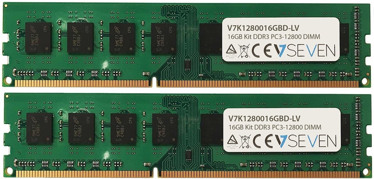 V7 V7K1280016GBD-LV 16GB DDR3 1600MHz geheugenmodule