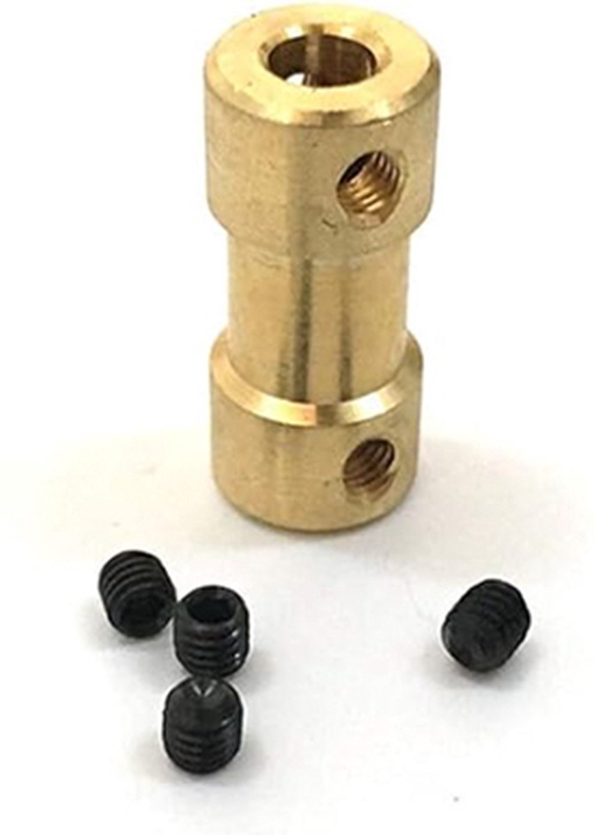 Messing As koppeling 4mm naar 4mm Askoppeling