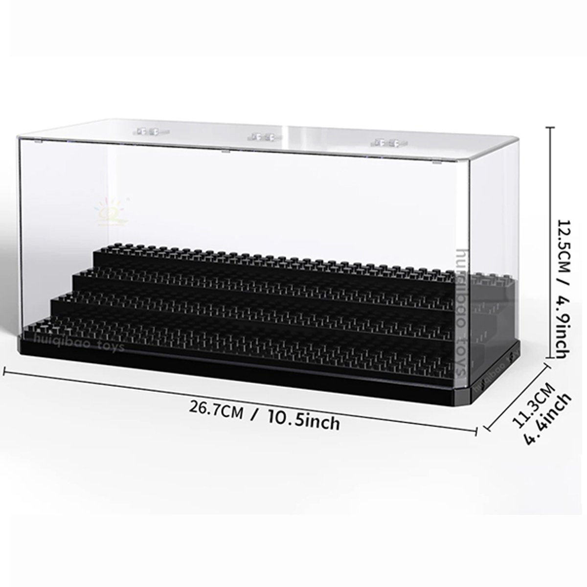 VAEM Display Vitrine Box geschikt voor LEGO Minifigs - Minifigures -Showcase Box - 26,7cm x 11,3cm x 12,5cm kleur Zwart