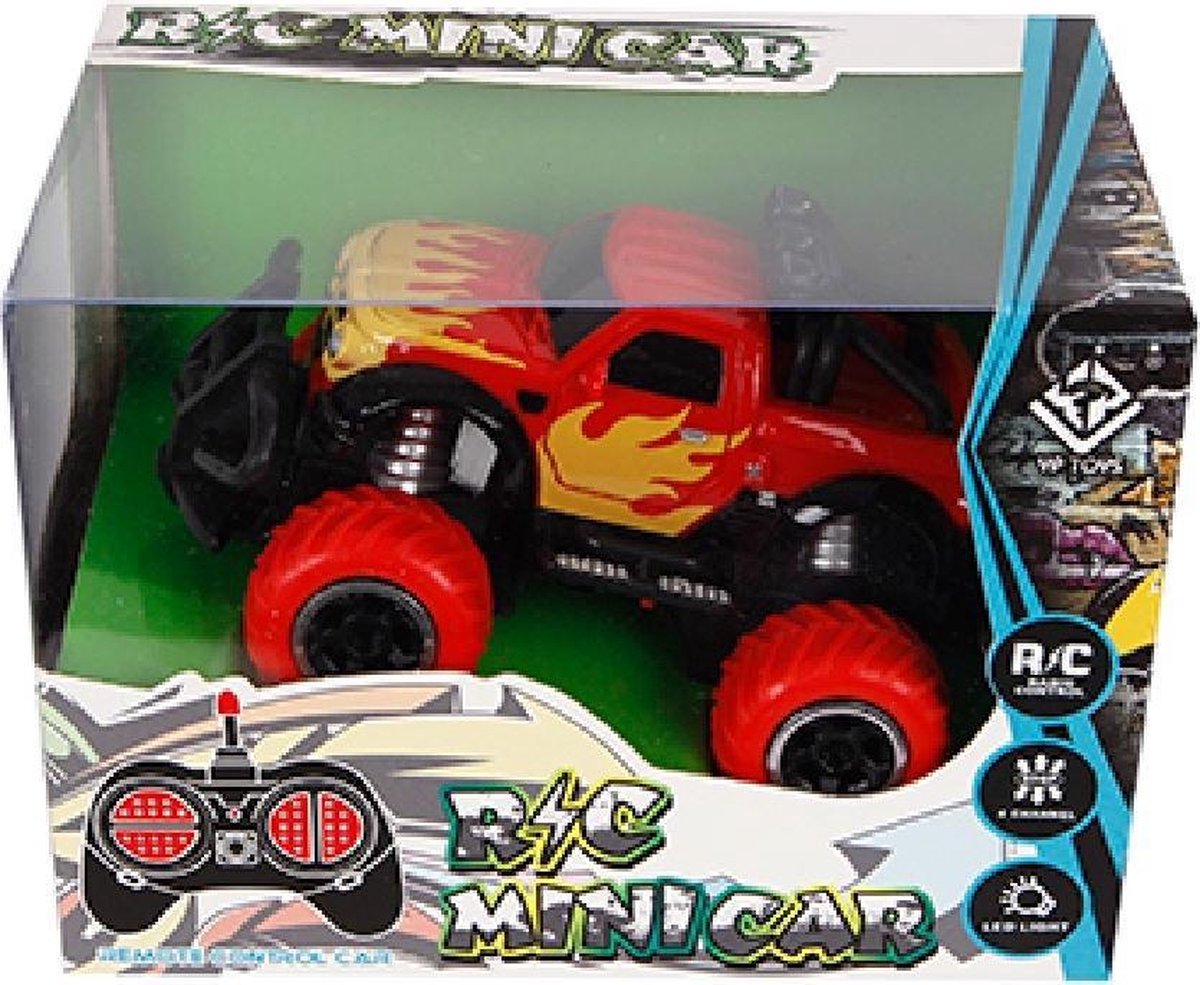 Van Manen Mini-monstertruck Rc Big Wheel 13 Cm Rood 2-delig