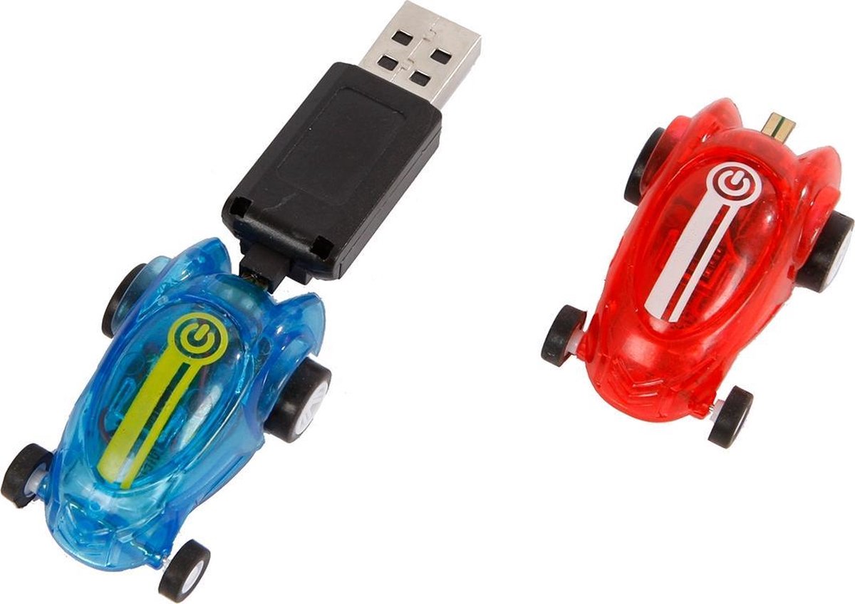 Van Manen Raceautos 6 Cm Usb Blauw/rood 3-delig