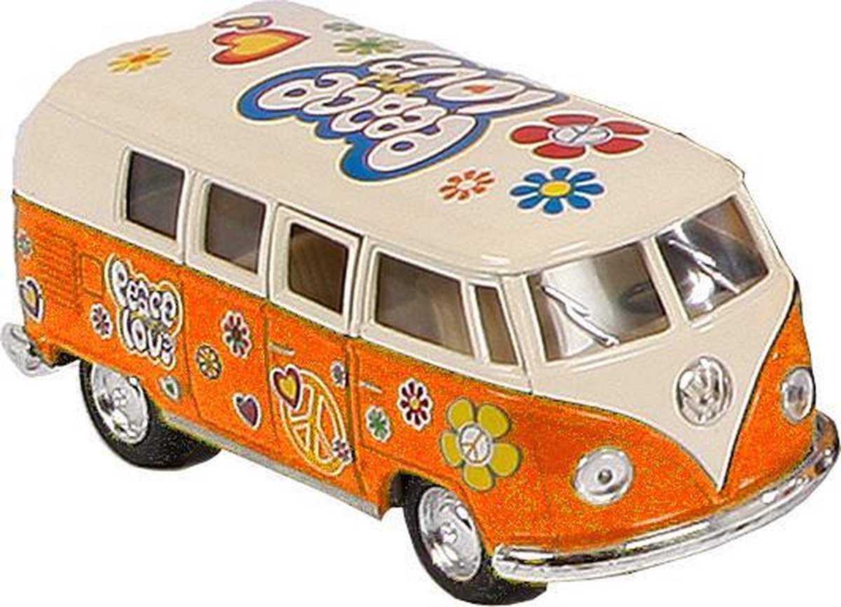 bus Volkswagen Classic Flowerpower 1:32 staal oranje