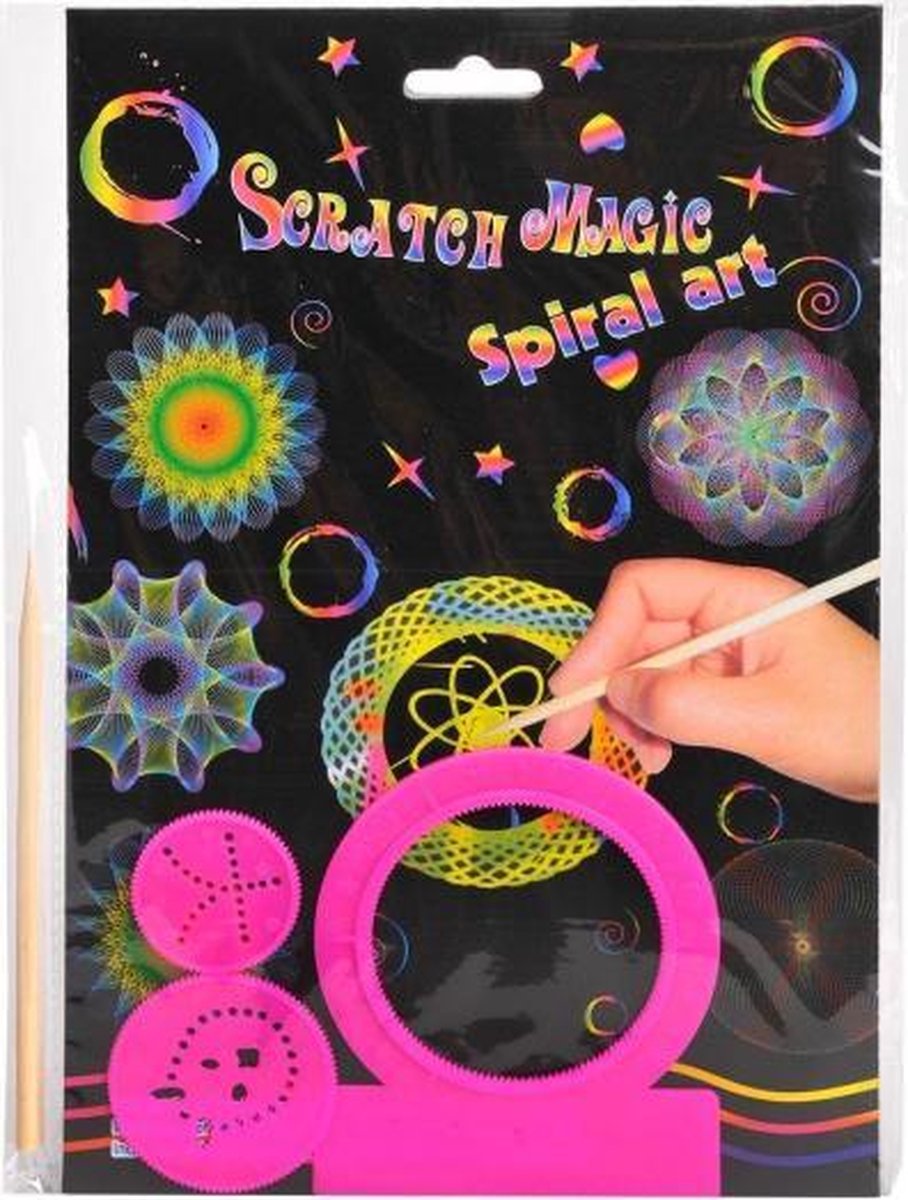 scratchset Magic junior 28 cm papier roze 6-delig