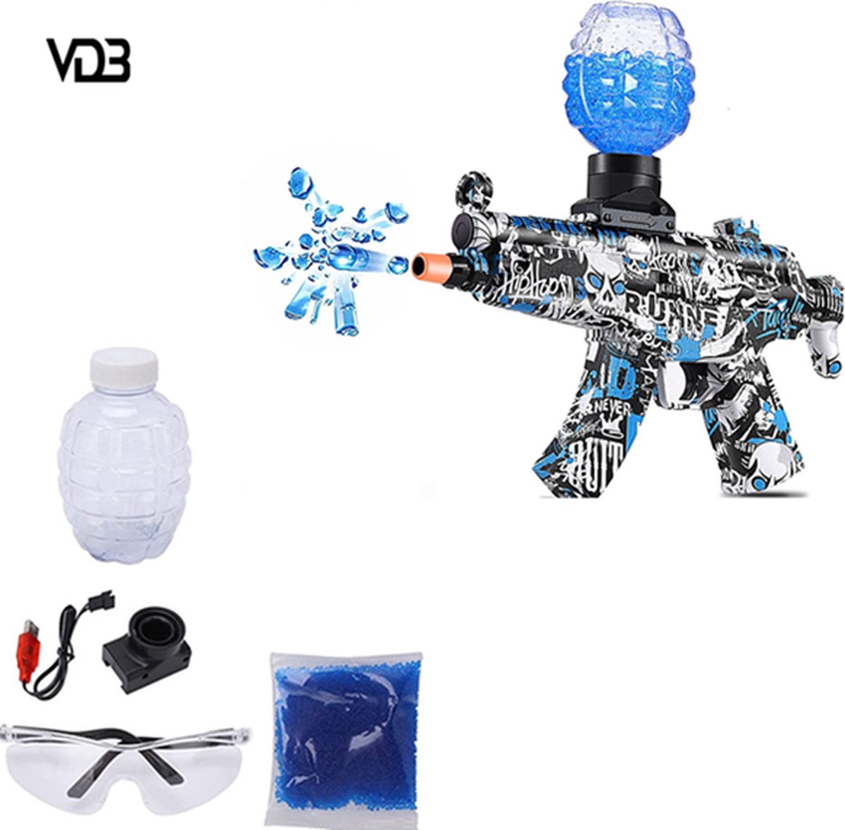 Gel Blaster - 15.000 Orbeez balletjes - MP5 - Blauw - Wit- Speelgoedblaster