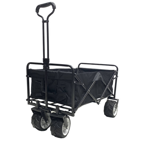 Bolderkar opvouwbaar strandwagen - draaibare brede wielen - bodemplaat - stevig frame - 80 kg belastbaar