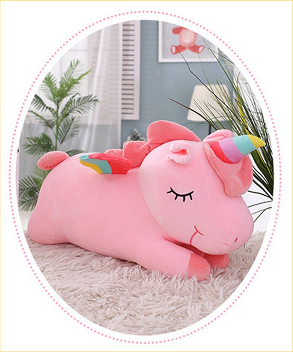 Knuffel unicorn + deken, knus en warm in de donkere dagen XXL MAAT 50 cm