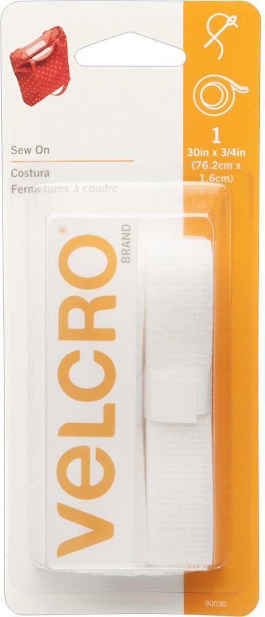 Velcro - Sew-On Klittenband voor kleding- Wit - 76X1.9cm