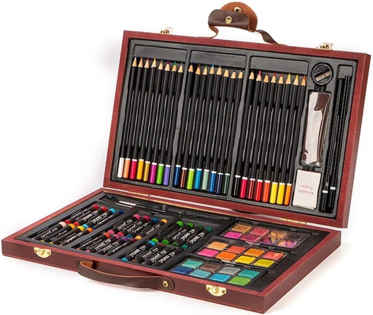  Tekenkoffer Kinderen - Tekendoos - Kleurpotloden - Stiften