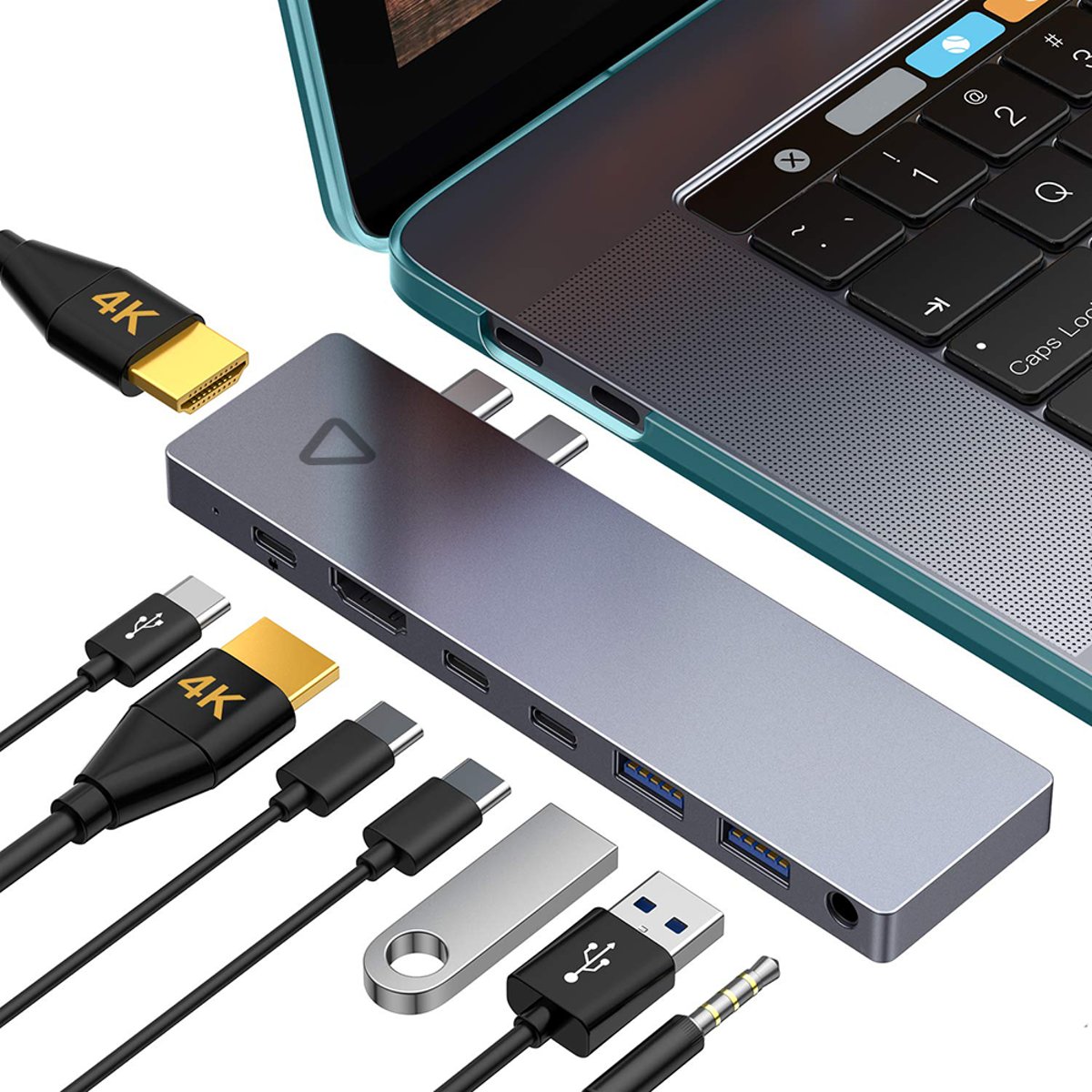 VEMNI Omega 8 in 1 USB C Powered Hub - Thunderbolt 3 Dock - MacBook Laptop - 2x HDMI 4K ii