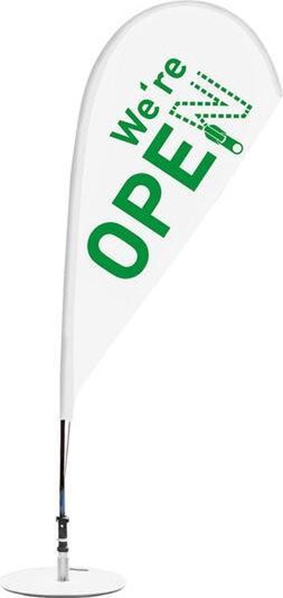 Beachflag Open - wit-groen