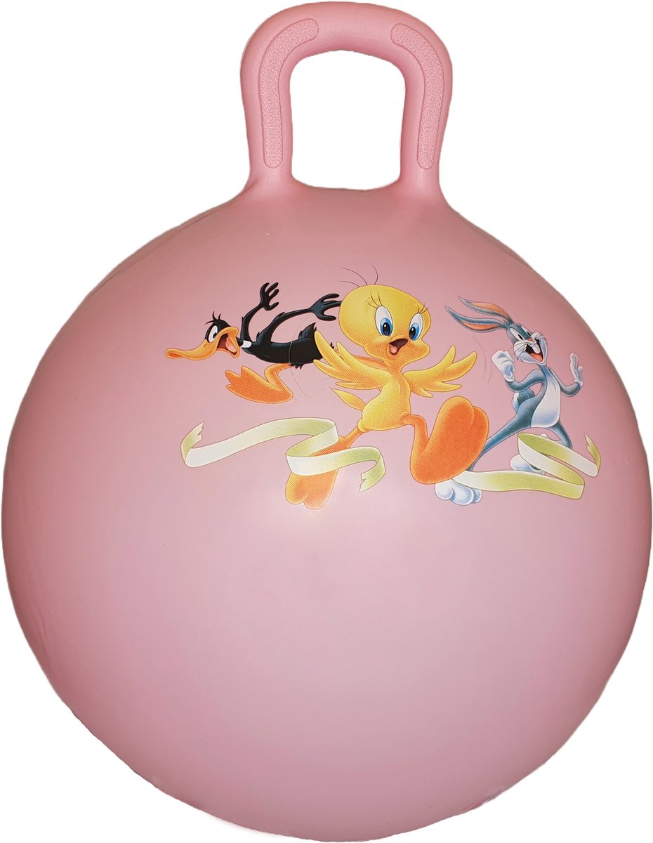 Fun Ball Looney Tunes 45 cm roze Hopper 100 kg belastbaar - Speelgoed   - Skippy Dieren -   Haas - Kinderspeelgoed – Speelgoed 36 maanden - Inclusief Pomp - Tot 100 kg Gewicht - Skippy bal - Cadeau kind