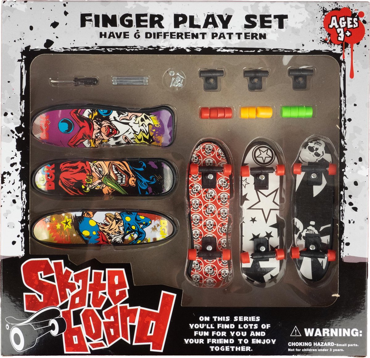 Vinger Skateboard Set - 6 stuks - met accessoires