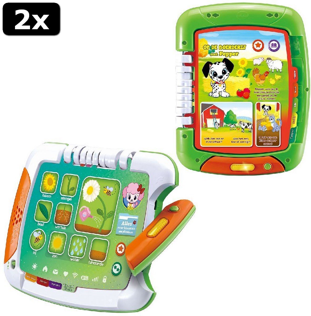 2x VTech Lees en Leer 2in1 Tablet + Licht en Geluid