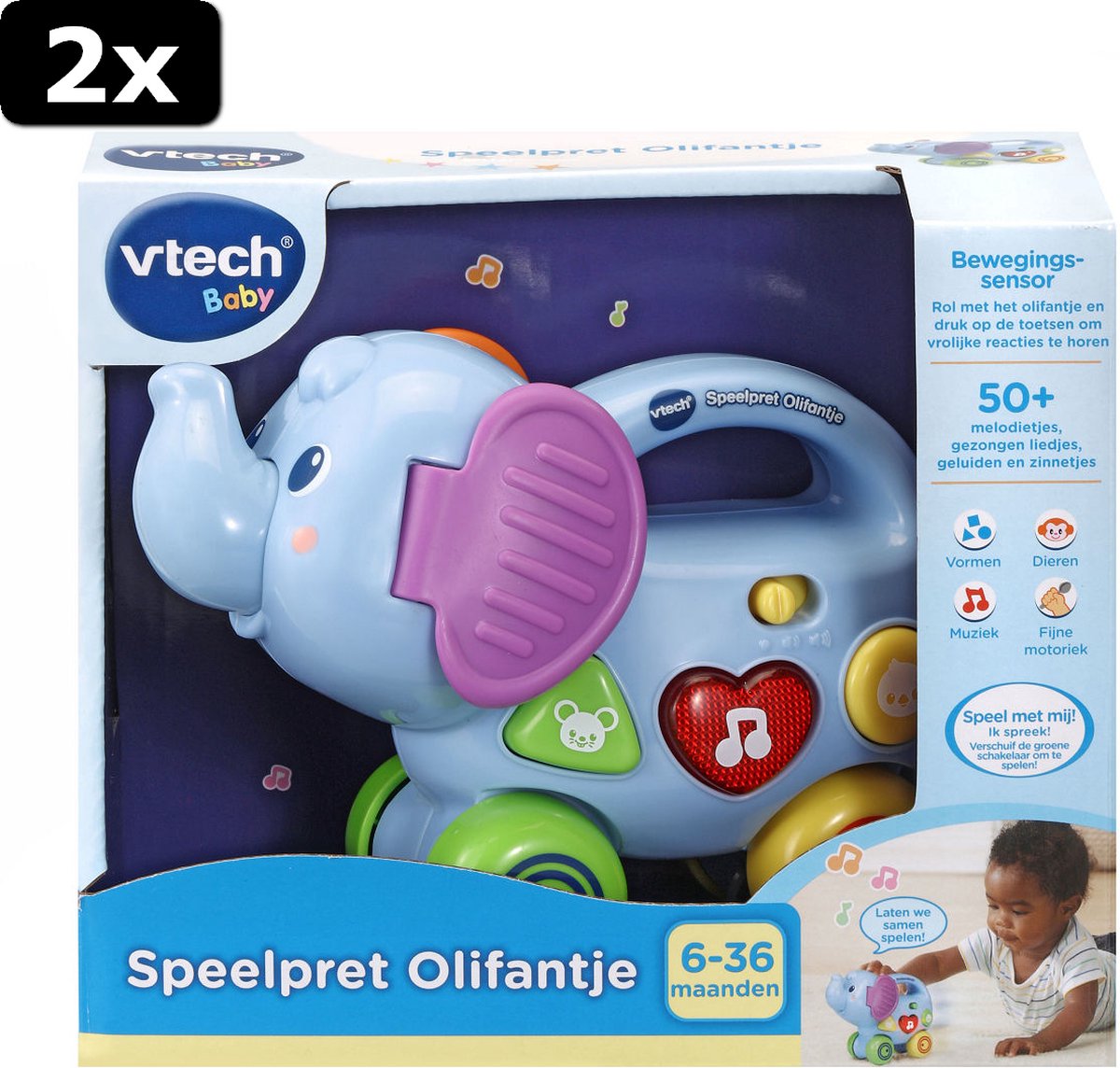 2x Vtech Speelpret Olifantje