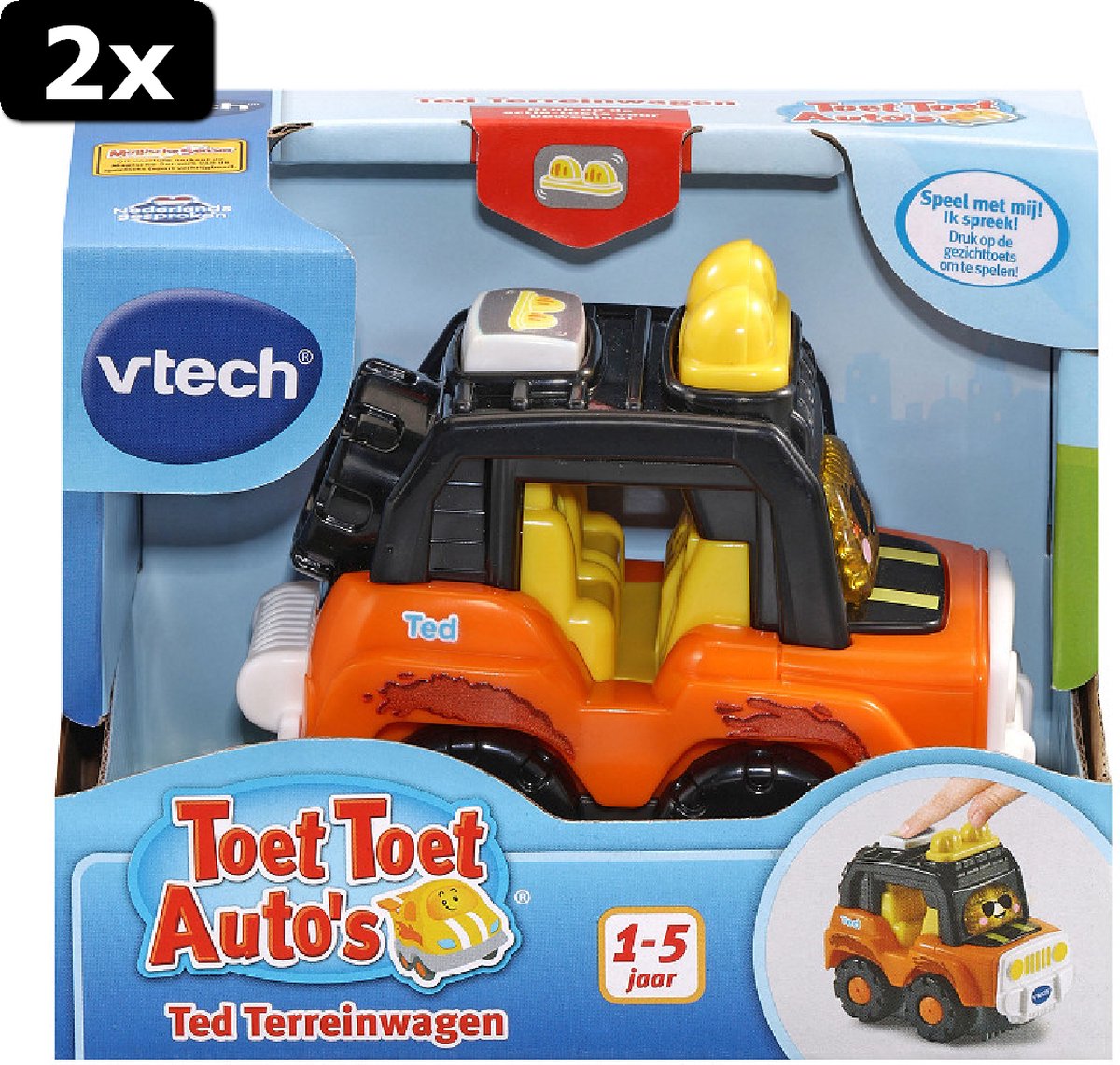 2x Vtech Toet Toet Auto Ted Terreinwagen