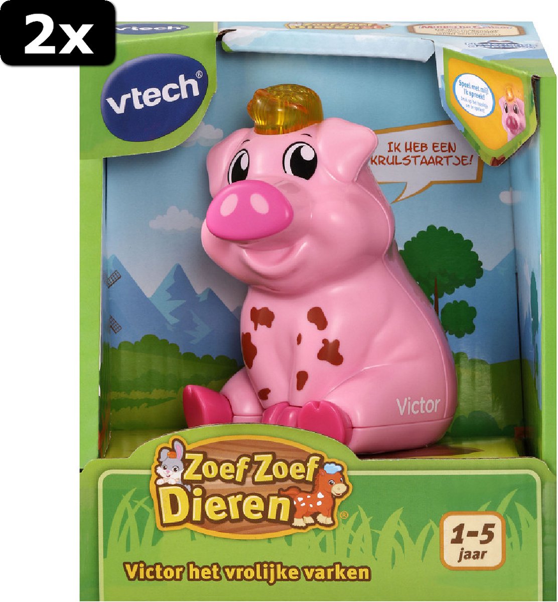 2x Vtech Zoef Zoef Dieren Victor Varken