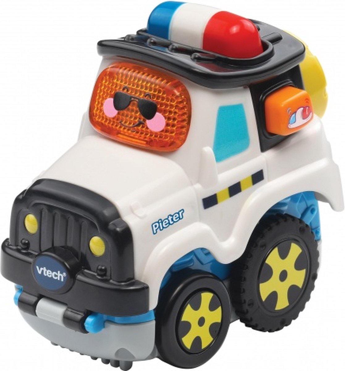 ApolloX Toet Toet auto press & go - Pieter Politie 13 cm wit