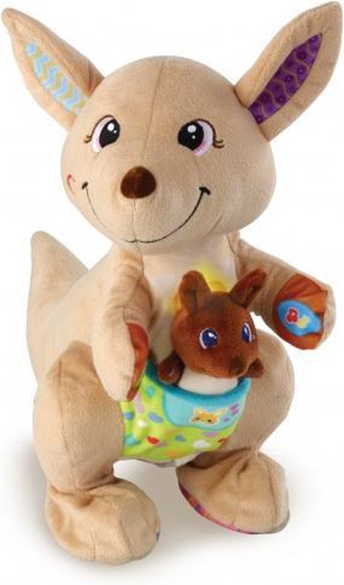 Spring & Speel Kangoeroe 40 cm bruine interactieve knuffel