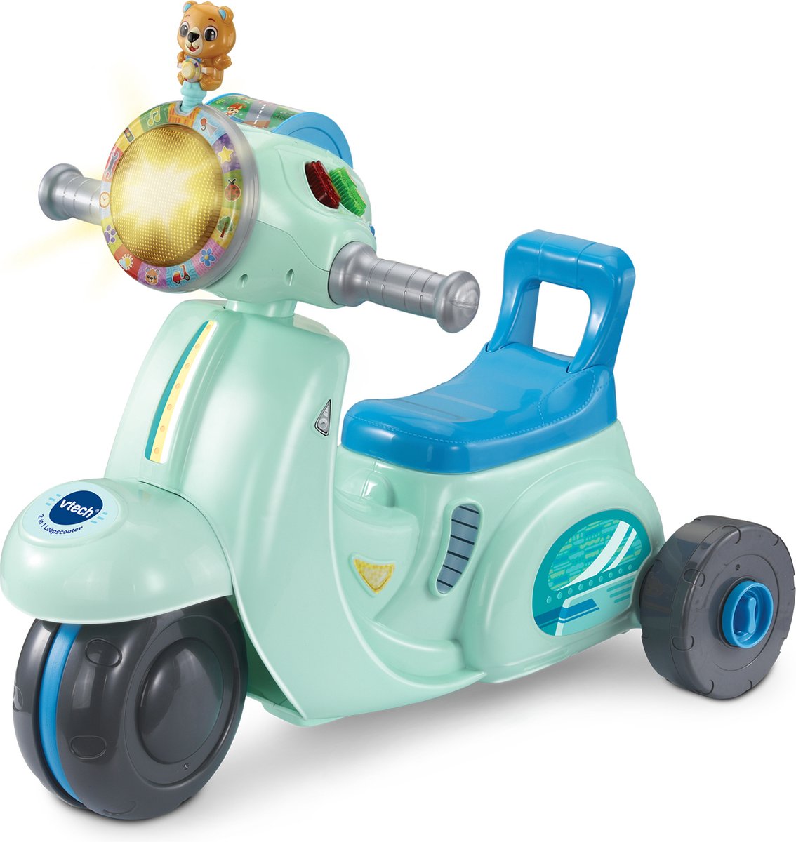   2 in 1 Loopscooter - Educatief Speelgoed - Ombouwen tot Driewieler - Speelgoed vanaf 1 Jaar - Blauw