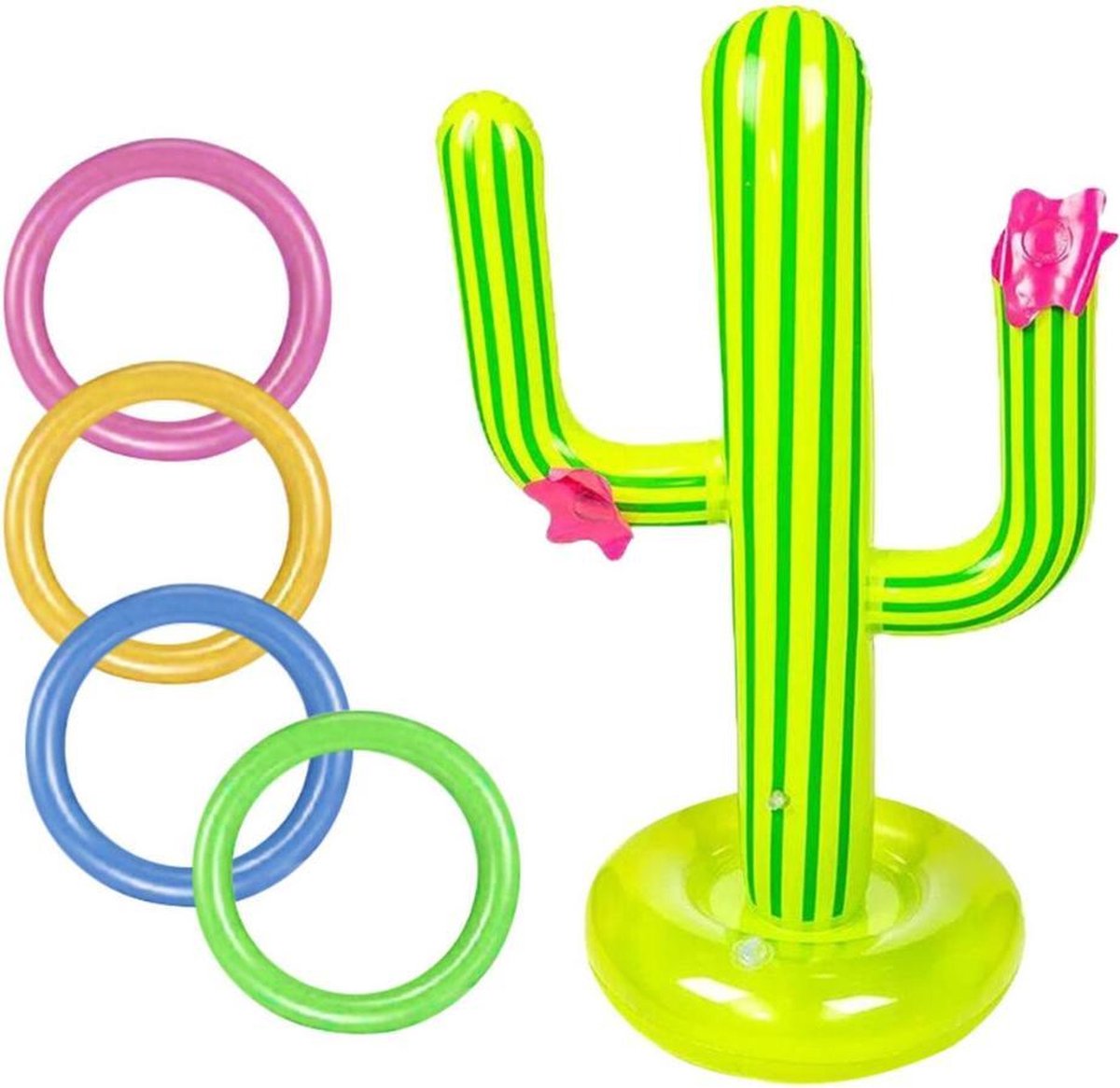 Vaca Opblaasbare Cactus - Ringgooien Zwembad Buiten - Opblaasbaar Zomer Speelgoed - Ring Gooi Spel - Ringen Gooien - Water Drijvend - Waterpret