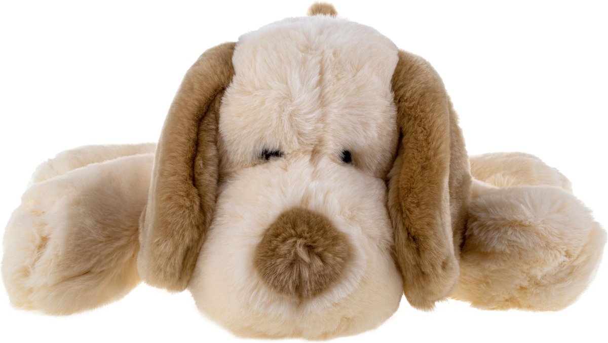 Pluchen hondje 43cm - kleur beige - Vaco - Superzacht en hoge kwaliteit.