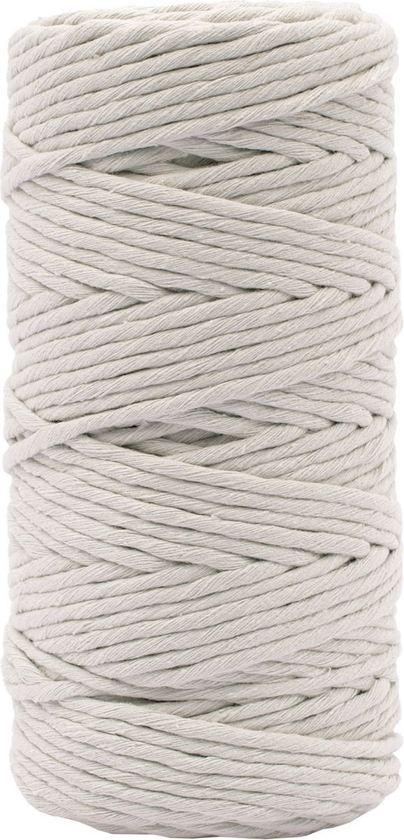   Macrame Koord 100% - Lichtgrijs - 3mmx100m