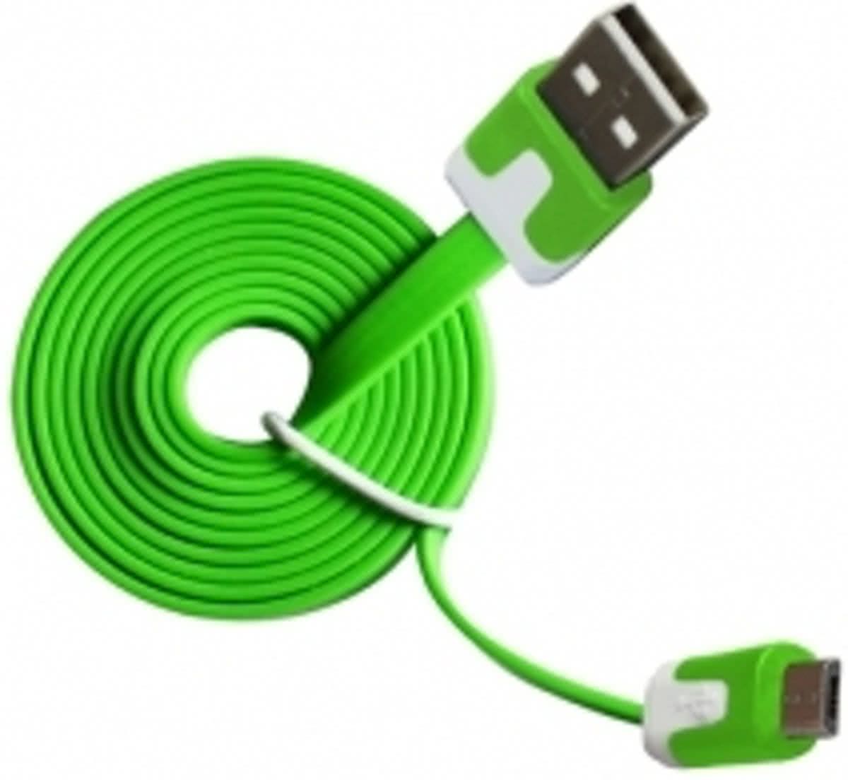 Vakoss USB 2.0 A-B MM 1.0 1m USB A Micro-USB B Mannelijk Mannelijk Groen USB-kabel