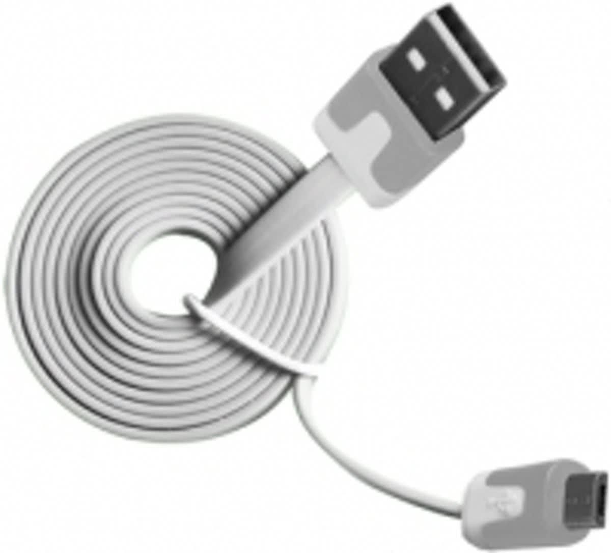 Vakoss USB 2.0 A-B MM 1.0 1m USB A Micro-USB B Mannelijk Mannelijk Wit USB-kabel