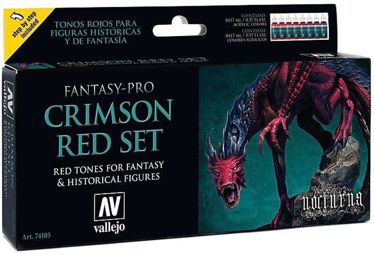 Fantasy-Pro Crimson Red Set - 8 kleuren - 17ml - 74103